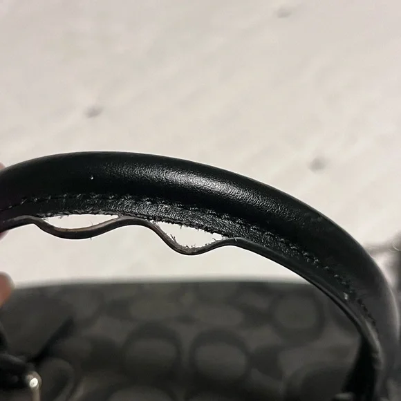 Coach Black Satchel with Signature Design - Picture 3 of 6